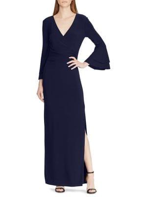 Lauren Ralph Lauren Long Wrapped Jersey Dress
