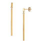 Lord & Taylor 14k Yellow Gold Square Tube Drop Stick Earrings