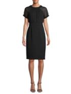 Vince Camuto Short Sleeve Illusion Sheath Dress