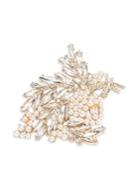 Anne Klein Cubic Zirconia & Faux Pearl Box Pin Brooch