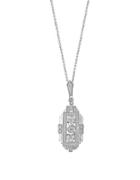 Effy Pave Classica 14k White Gold And Diamonds Necklace