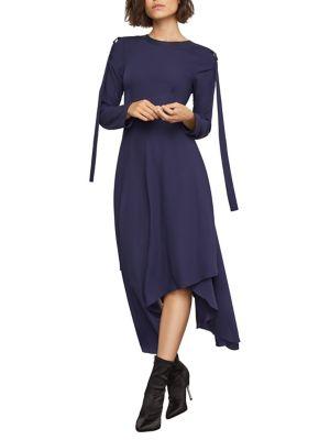 Bcbgmaxazria Asymmetric Pleather-trimmed Dress