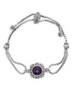 Effy Amethyst, Sterling Silver And Goldplated Bolo Bracelet