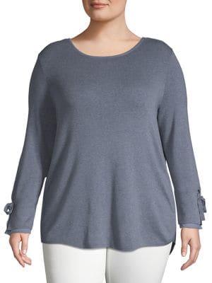 Nic+zoe Plus Essence Tie-sleeve Top