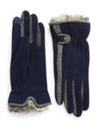 Echo Rabbit Fur-trimmed Gloves