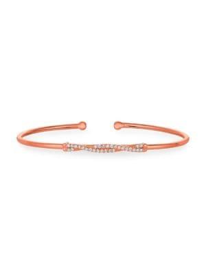 Morris & David 14k Rose Gold & 0.27 Tcw Diamond Bangle Bracelet