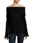 Ella Moss Ribbed Off-the-shoulder Sweater