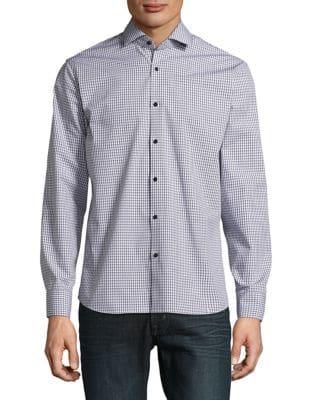 Black Brown Gingham Button-down Shirt