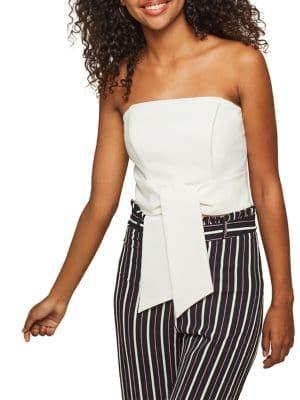 Miss Selfridge Tie Front Bandeau Top