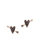 Karl Lagerfeld Hearts And Arrows Rose-goldplated Stud Earrings