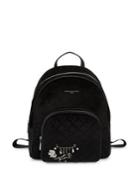 Karl Lagerfeld Paris Cara Quilted Suede And Leather Embellished Backpack