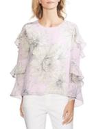 Vince Camuto Ethereal Dawn Ruffled Floral Top
