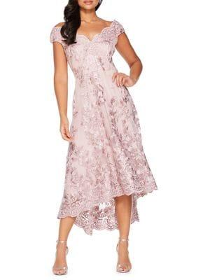 Quiz Embroidered Bardot A-line Dress