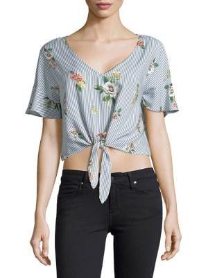 Design Lab Ruffle Flowy Cap-sleeve Top