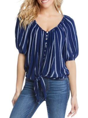 Karen Kane Tie-front Buttoned Top
