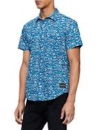 Calvin Klein Jeans Floral Short Sleeve Button Front Shirt