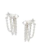 Karl Lagerfeld Rocky Chains Sterling Silver, Swarovski Crystal And Faux Pearl Earrings