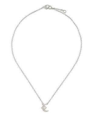Ripka Lucky Sterling Silver & White Topaz Moon Pendant Necklace