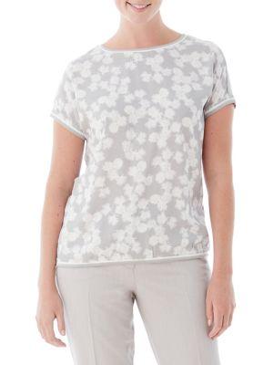 Olsen Woven-front Aster Print Tee