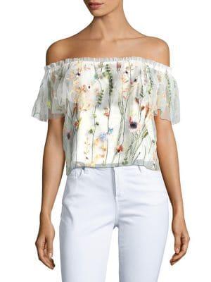 Design Lab Floral Off-the-shoulder Top