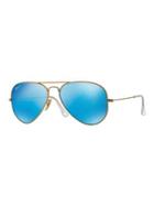 Ray-ban 58mm Large Polarized Flash Aviator Sunglasses