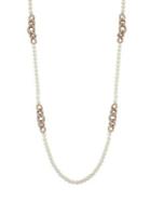 Ralph Lauren Faux Pearl & Crystal Link Necklace