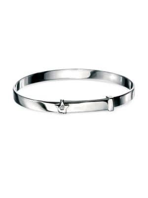 D For Diamond Sterling Silver And Diamond Star Slider Bracelet
