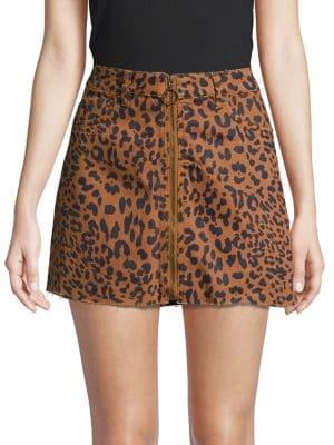 Free People Zip It Up Printed A-line Skirt