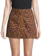 Free People Zip It Up Printed A-line Skirt