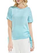 Vince Camuto Petite Side Drawstring Short-sleeve Top