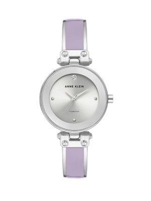 Anne Klein Silvertone & Enamel Quartz Bracelet Watch