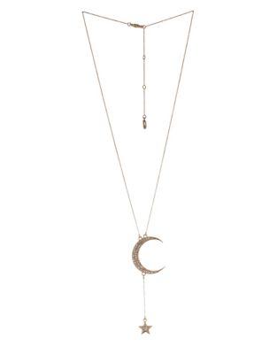 Bcbgeneration Cubic Zirconia Moon And Star Necklace