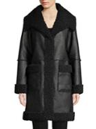 Elie Tahari Rosie Sherpa Lined Faux Leather Coat