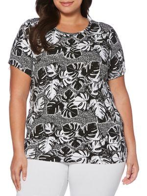 Rafaella Plus Two-tone Palm Top