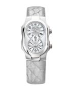 Phillip Stein Ladies Silver Snakeskin Strap Watch