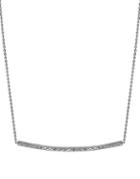 Lord & Taylor 14k White Gold Curve Bar Necklace