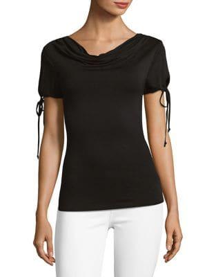 Design Lab Cowlneck Self-tie Top
