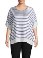 Context Plus Striped Roundneck Tunic Top
