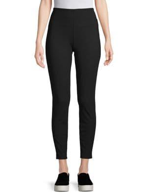 H Halston High-rise Ribbed Knit Leggings