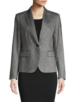 Anne Klein Linen-blend Twill Blazer