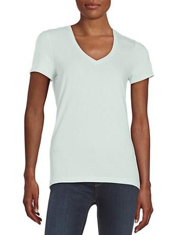 Lord & Taylor Petite Cotton Blend V-neck Tee