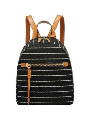 Fossil Megan Heart Striped Pvc Backpack