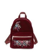 Design Lab Embroidered Velvet Backpack