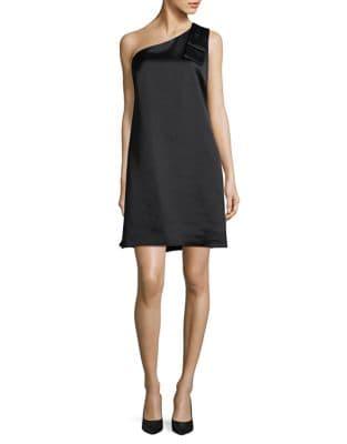 Nicole Miller New York Bow-accented One-shoulder Dress