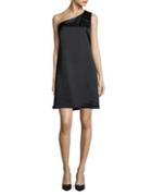 Nicole Miller New York Bow-accented One-shoulder Dress