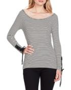 Jessica Simpson Ribbed Wide-neck Cotton Top