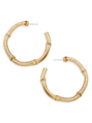 Design Lab Silvertone Hoop Earrings