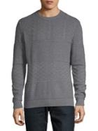 Black Brown Mixed Pattern Crewneck Sweater