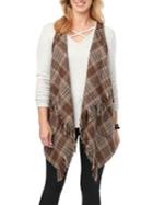 Democracy Printed Frayed Vest