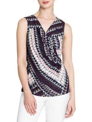 Nic+zoe Sleeveless Faux-wrap Top